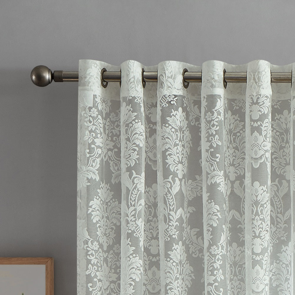 Warm Home Designs Pair of Knitted Lace Curtains with Grommets. Chic, Flowing Design at Affordable Price