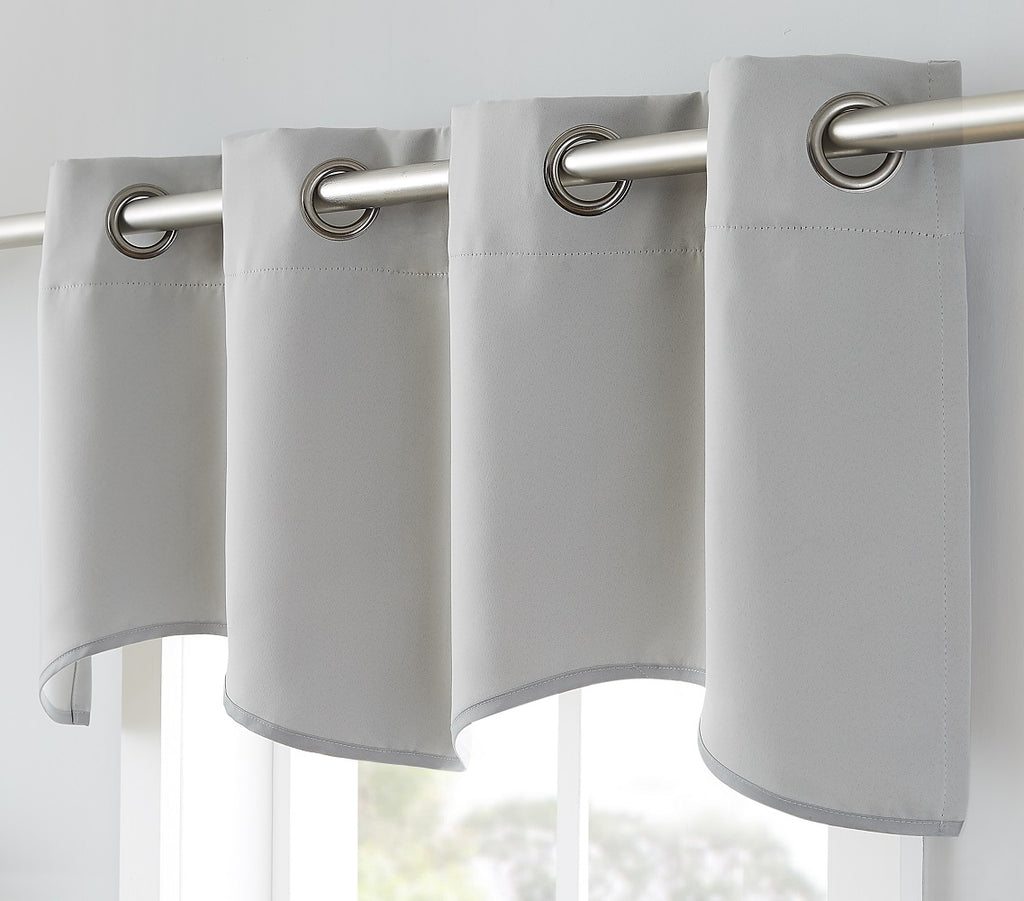 Warm Home Designs Light Grey Blackout Curtain Panels, Pairs & Valances with Tie-Backs in 7 Sizes