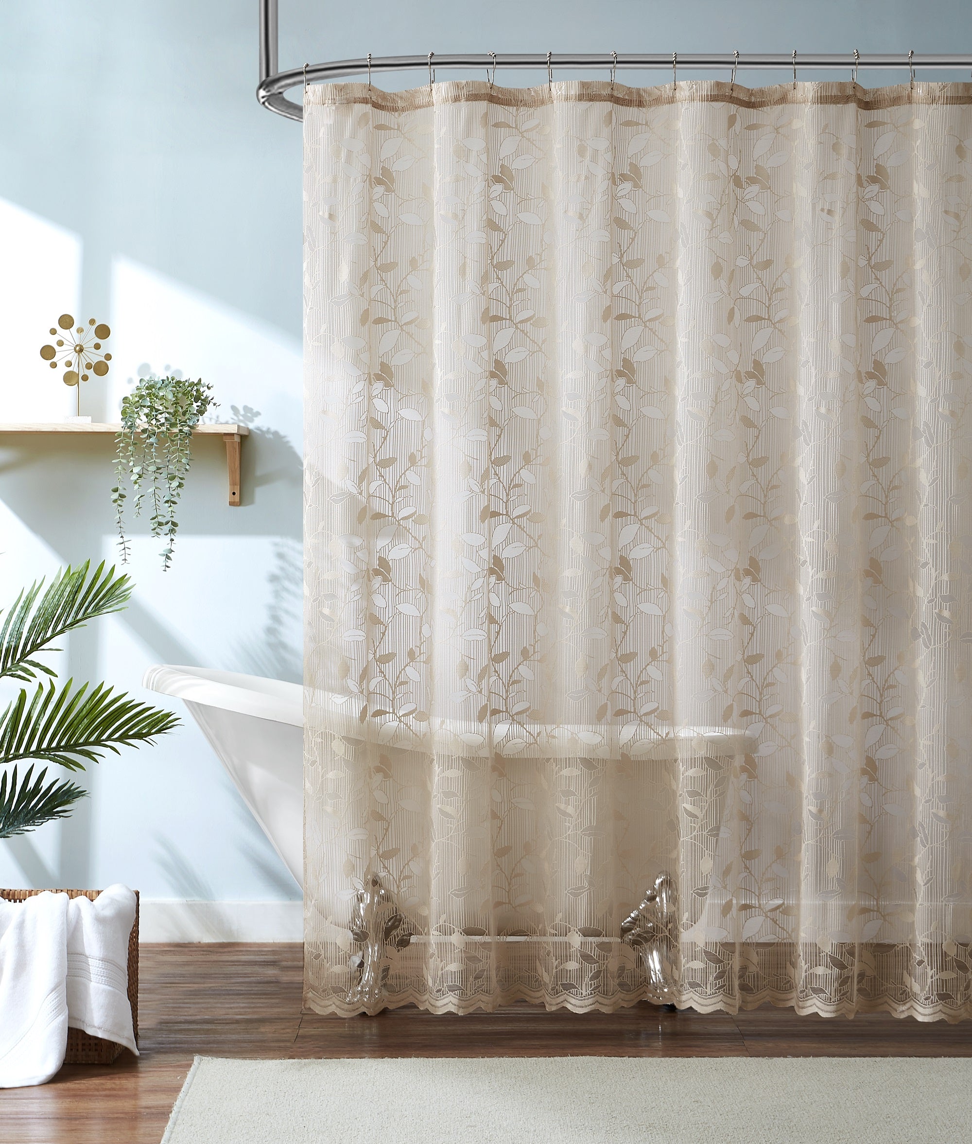 Warm Home Designs Modern Farmhouse Shower Curtains with Leaf Design 
