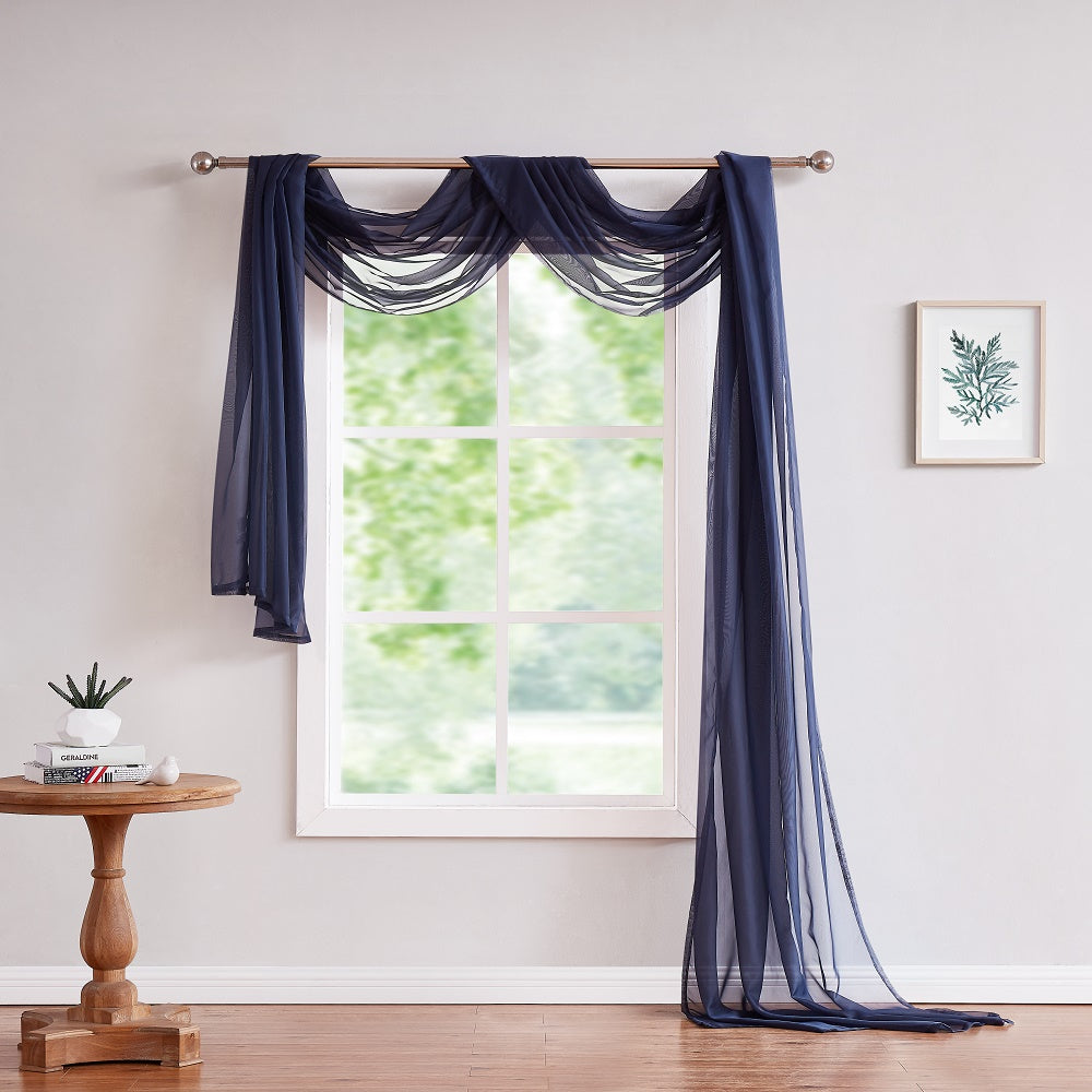 Warm Home Designs 12, 18 or 24 Foot Long, 55 Inch Wide Sheer Fabric Window Scarves, Bed Canopy Scarf, Wedding Arch Drapery