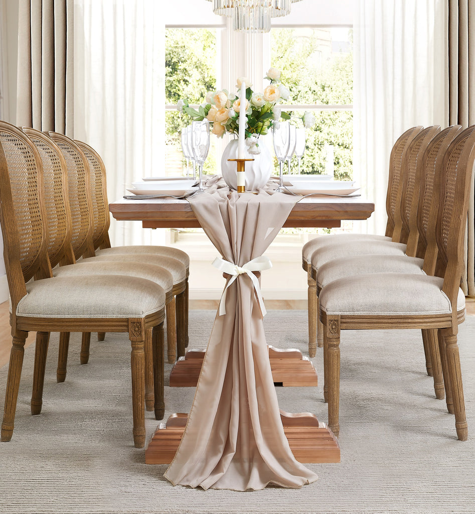 Warm Home Designs Chiffon Table Runner for Wedding Table Decor in 6 Sizes with 2 Free Tie-Backs