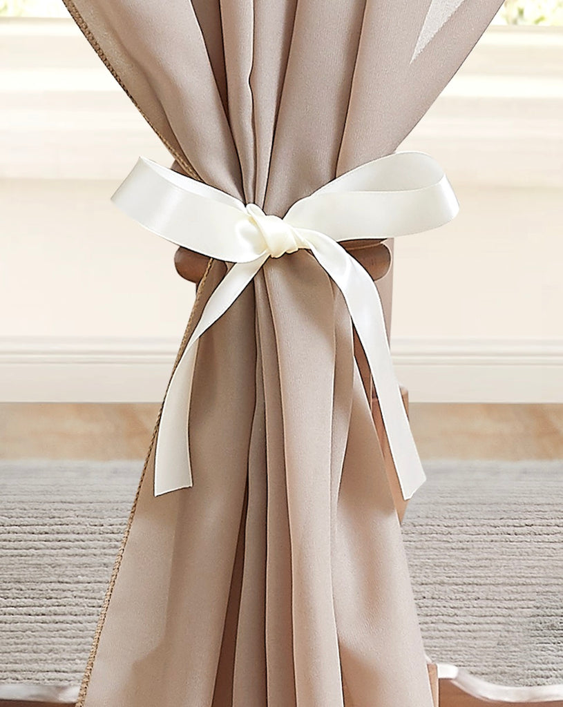 Warm Home Designs Chiffon Table Runner for Wedding Table Decor in 6 Sizes with 2 Free Tie-Backs