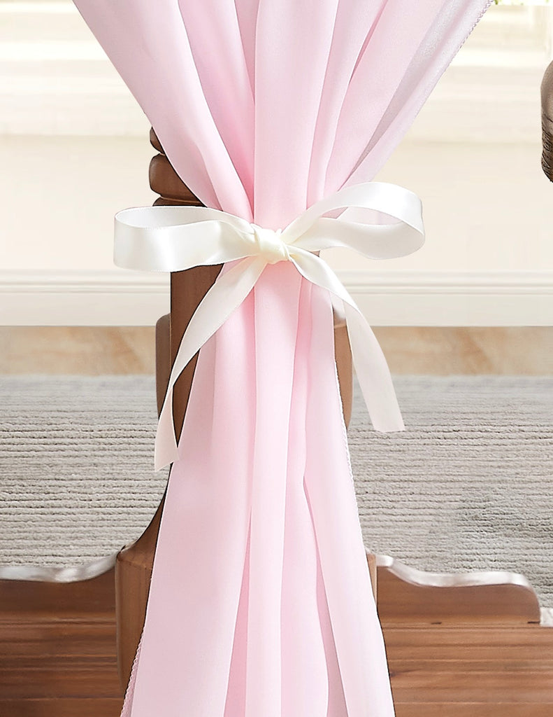 Warm Home Designs Chiffon Table Runner for Wedding Table Decor in 6 Sizes with 2 Free Tie-Backs