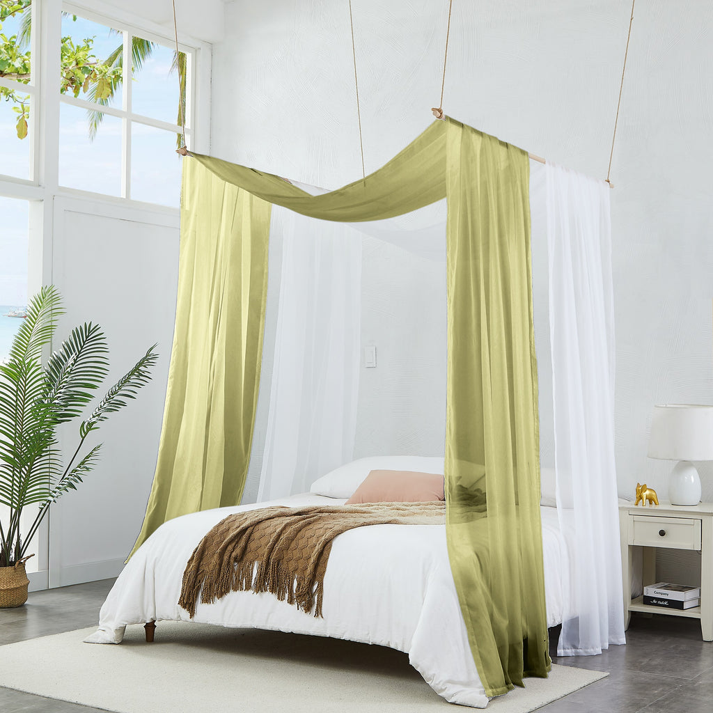 Warm Home Designs Set of 2 Canopy Bed Curtains. 2 Twin Bed Canopy Curtains Can Be Turned Into Kids Bed Tent or Bed Canopy for Girls