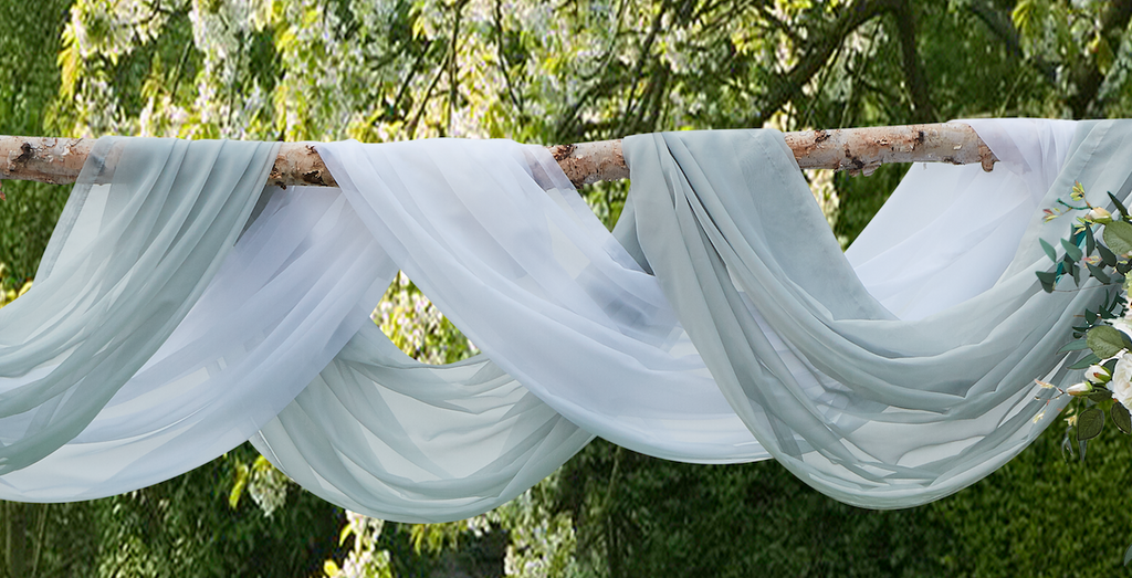 Warm Home Designs 12, 18 or 24 Foot Long, 55 Inch Wide Sheer Fabric Window Scarves, Bed Canopy Scarf, Wedding Arch Drapery