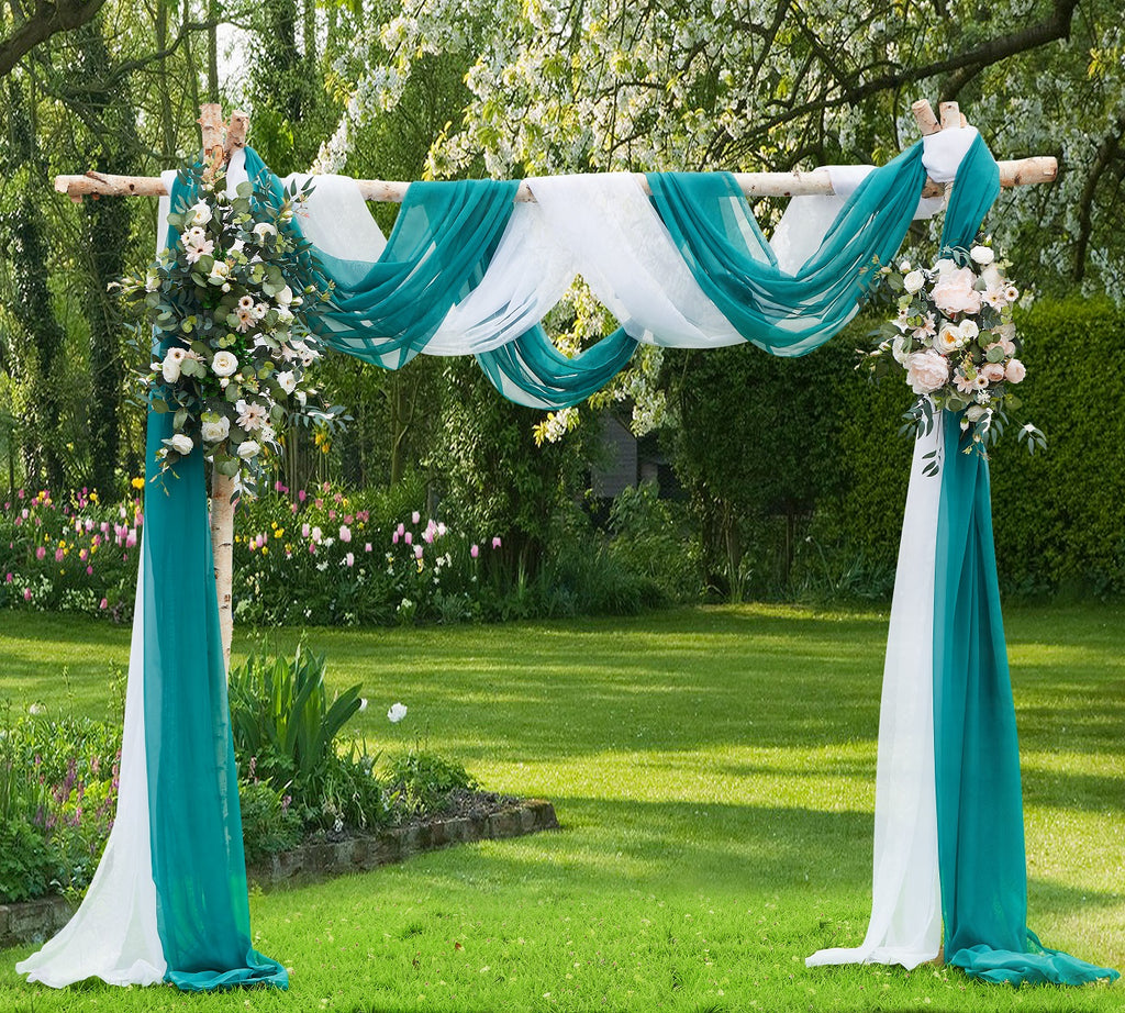 Warm Home Designs 12, 18 or 24 Foot Long, 55 Inch Wide Sheer Fabric Window Scarves, Bed Canopy Scarf, Wedding Arch Drapery