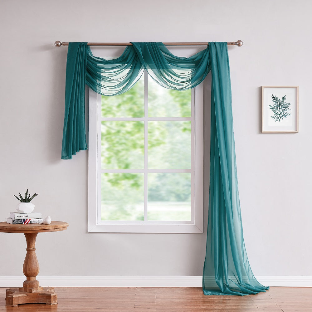 Warm Home Designs 12, 18 or 24 Foot Long, 55 Inch Wide Sheer Fabric Window Scarves, Bed Canopy Scarf, Wedding Arch Drapery