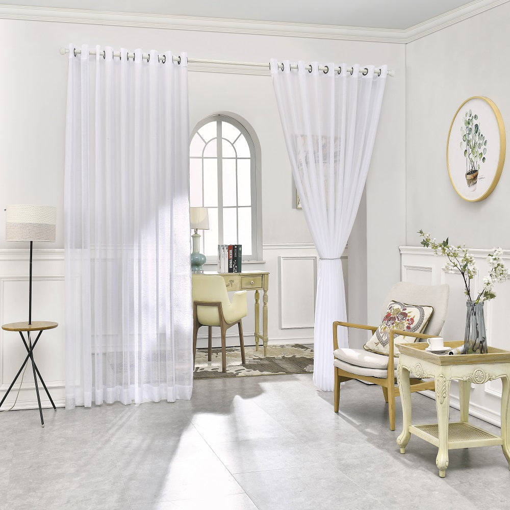 Warm Home Designs 18 Ft. Wide Sheer Extra Large Curtains. Come with 2 Free Tie-Backs
