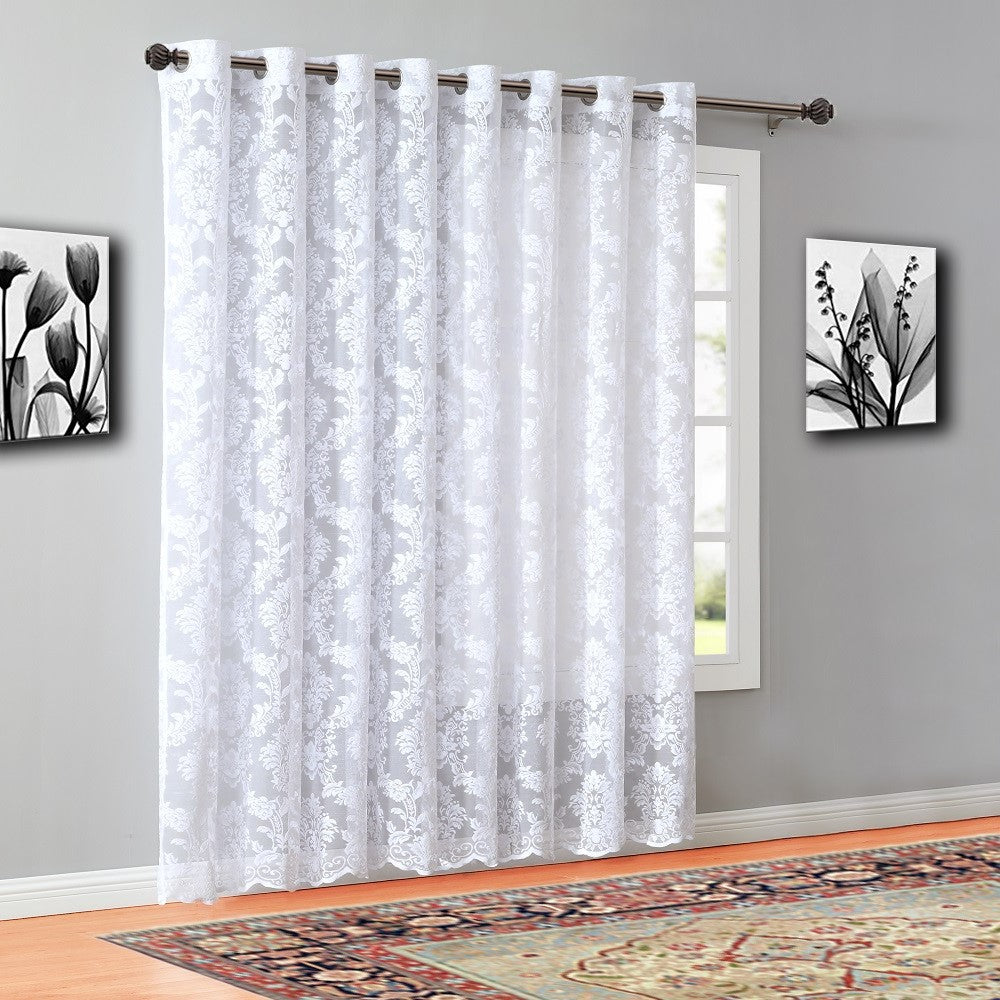 Warm Home Designs Extra Large Knitted Lace Patio Door Curtains with Grommet Top. Cover Sliding Glass Doors or Extra Wide Windows