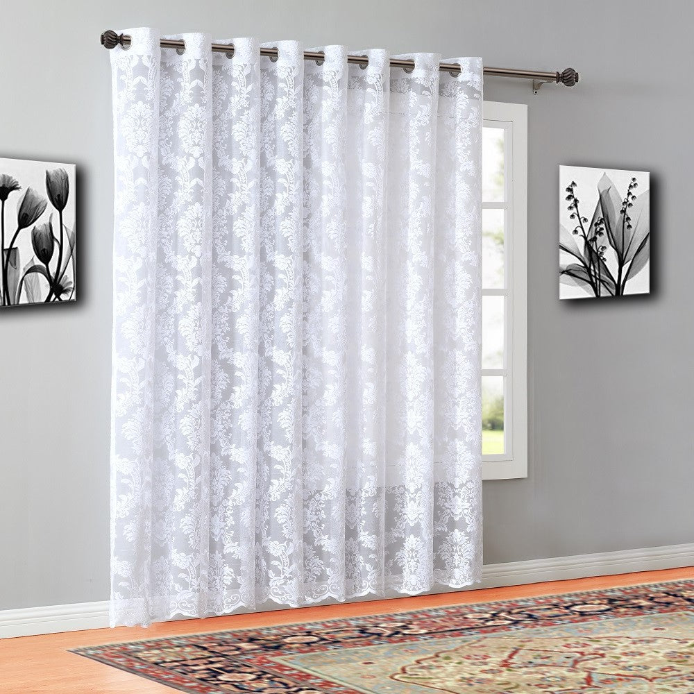 Warm Home Designs Pair of Knitted Lace Curtains with Grommets. Chic, Flowing Design at Affordable Price