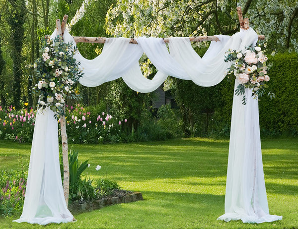 Warm Home Designs 12, 18 or 24 Foot Long, 55 Inch Wide Sheer Fabric Window Scarves, Bed Canopy Scarf, Wedding Arch Drapery