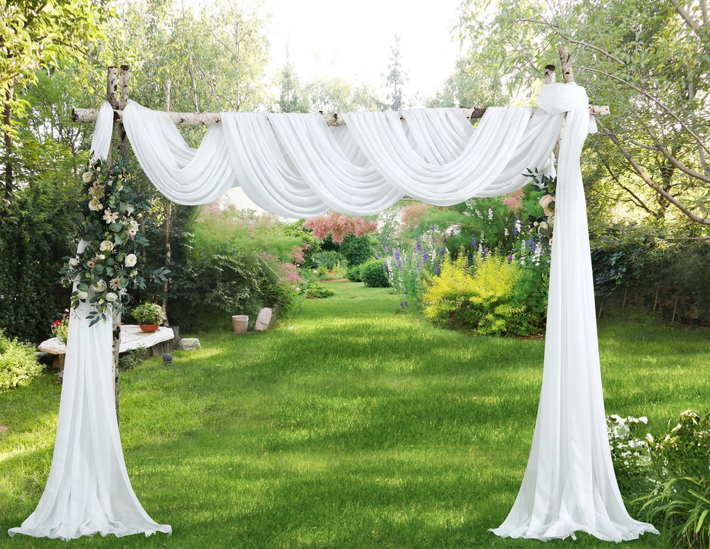 WARM HOME DESIGNS 2 Chiffon Wedding Arch Draping Fabric Scarves in 12, 18 or 24 Foot Length and 5 Colors.